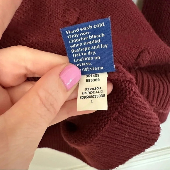 Apt. 9 Swiss Dot Maroon Long Sleeve Sweater Size Large GUC - Picture 8 of 9